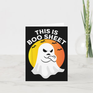 Carte Voici Le Costume D'Halloween Ghost Retro En Feuill