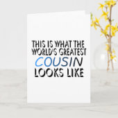 Carte Voici le plus grand cousin du monde (bleu) (2 (Fleur jaune)