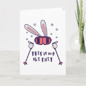 Carte Voici mon Ski Suit Ski Rabbit avec des bâtons de s (Devant)