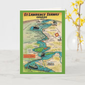 Carte Voie maritime du Saint-Laurent vintage (Fleur jaune)