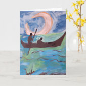 Carte Voile au clair de lune (Fleur jaune)