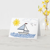 Carte Voile Away Anniversaire (Fleur jaune)