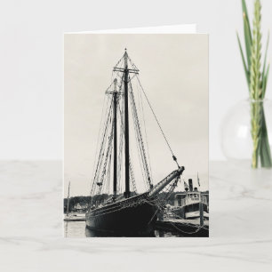 Carte Voile dans l'histoire Tall Ship Photo Grey Card