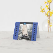 CARTE **VOILE FUMÉE AVANT*** POUR VOTRE ANNIVERSAIRE (Fleur jaune)