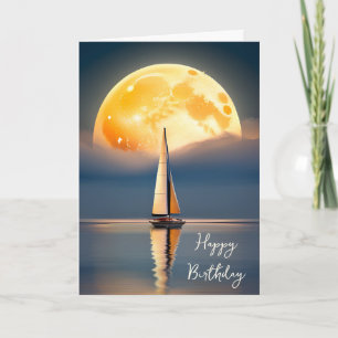 Carte Voilier Anniversaire En Lumière Lune