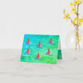 Carte Voilier moderne (Fleur jaune)