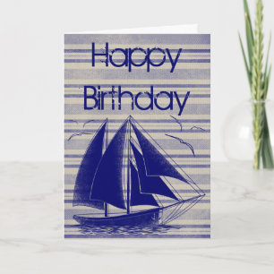 Carte Voilier nautique Joyeux anniversaire