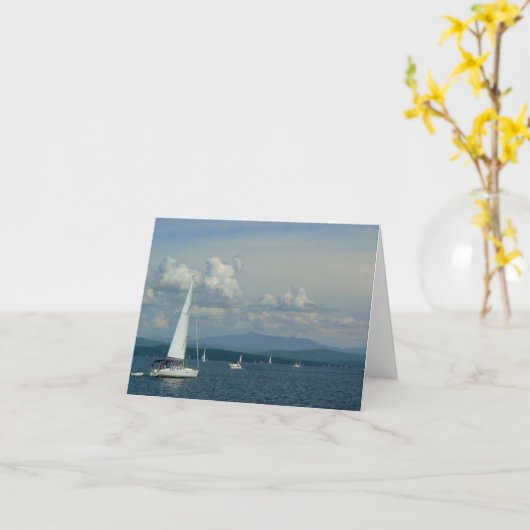 Carte Voilier sur le lac Champlain (Fleur jaune)