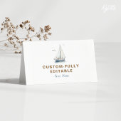 Carte Voilier sur Nautical Fold Food Tente B'day Card