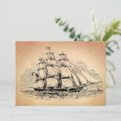 Carte Voilier vintage (Debout devant)