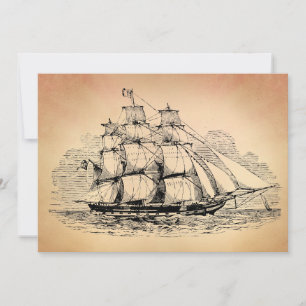 Carte Voilier vintage