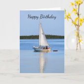 Carte Voiliers de joyeux anniversaire côte à côte (Fleur jaune)