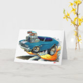 Carte Voiture 1970 de Chevelle Teal (Fleur jaune)