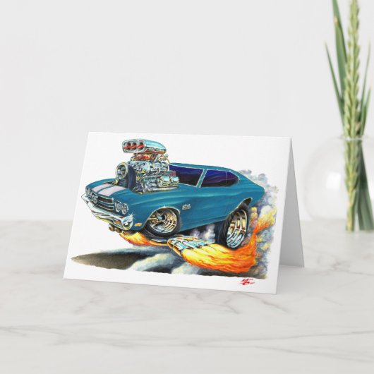 Carte Voiture 1970 de Chevelle Teal (Devant)