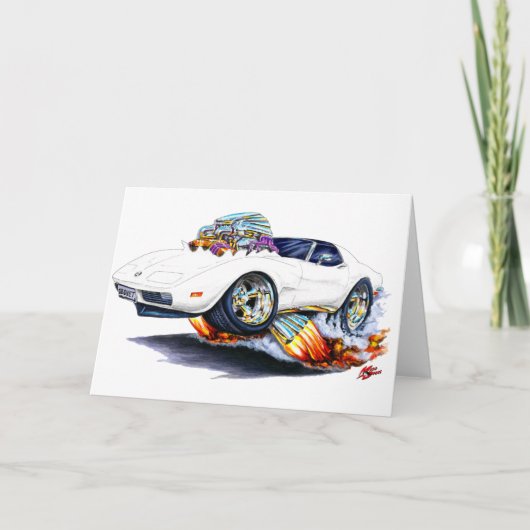 Carte Voiture 1973-76 de blanc de Corvette (Devant)