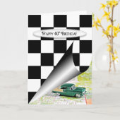 Carte Voiture 40e anniversaire (Fleur jaune)