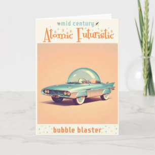 Carte Voiture à bulles futuriste atomique