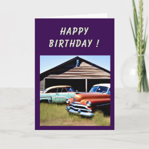 Carte Voiture abandonnée 1950 Anniversaire