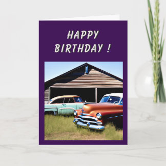 Carte Voiture abandonnée 1950 Anniversaire