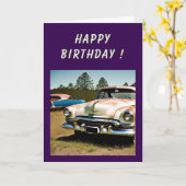 Carte Voiture abandonnée 1950 Anniversaire (Fleur jaune)