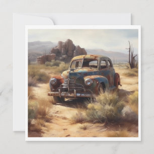Carte Voiture abandonnée dans le désert