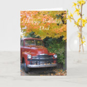 Carte Voiture ancienne, joyeux anniversaire, papa (Fleur jaune)