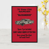 Carte Voiture Anniversaire Vintage Créer Mon Propre Funn (Fleur jaune)