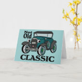 Carte Voiture Antique Anniversaire (Fleur jaune)