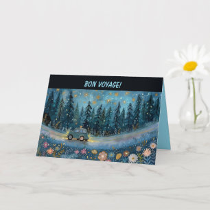 Carte Voiture Bon Voyage et Fleurs