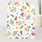 Carte voiture camion de construction jaune 4e anniversai (Dos)