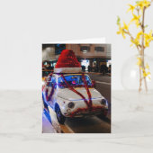 Carte Voiture Cinquecento Décorée Pour Noël (Fleur jaune)