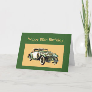 Carte Voiture classique 80e anniversaire