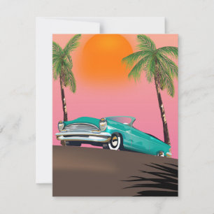 Carte Voiture Classique Vintage Au Paradis