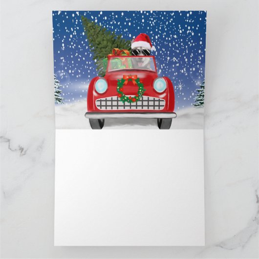 Carte Voiture De Conduite De Chien Sibérien Husky En Noë (Intérieur)