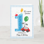 Carte Voiture de course d'anniversaire Grandson Salutati (Devant)