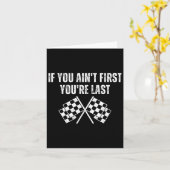 Carte Voiture de course drôle si vous n'êtes pas premier (Fleur jaune)