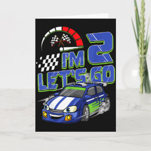 Carte Voiture de course pour les 2 ans d'enfants Fête po