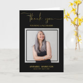 Carte Voiture de Merci classique en or Script Pallporteu (Fleur jaune)