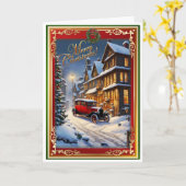 Carte Voiture de Noël (Fleur jaune)