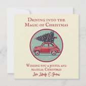 Carte Voiture de Noël Retro Vintage personnalisée (Dos)