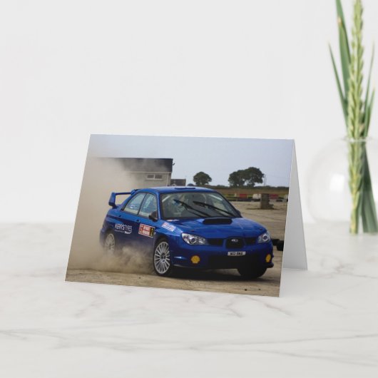 Carte Voiture de rallye bleu (Devant)