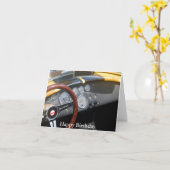 Carte Voiture de sport classique, Joyeux anniversaire (Fleur jaune)