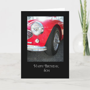 Carte Voiture de sport vintage rouge-anniversaire