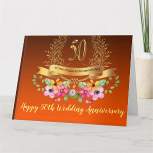 Carte Voiture de voeux du 50e anniversaire du Mariage