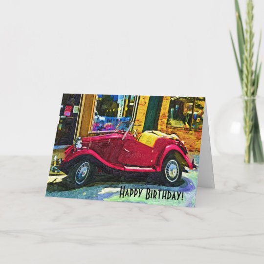 Carte Voiture D Oldtimer De Joyeux Anniversaire Zazzle Be