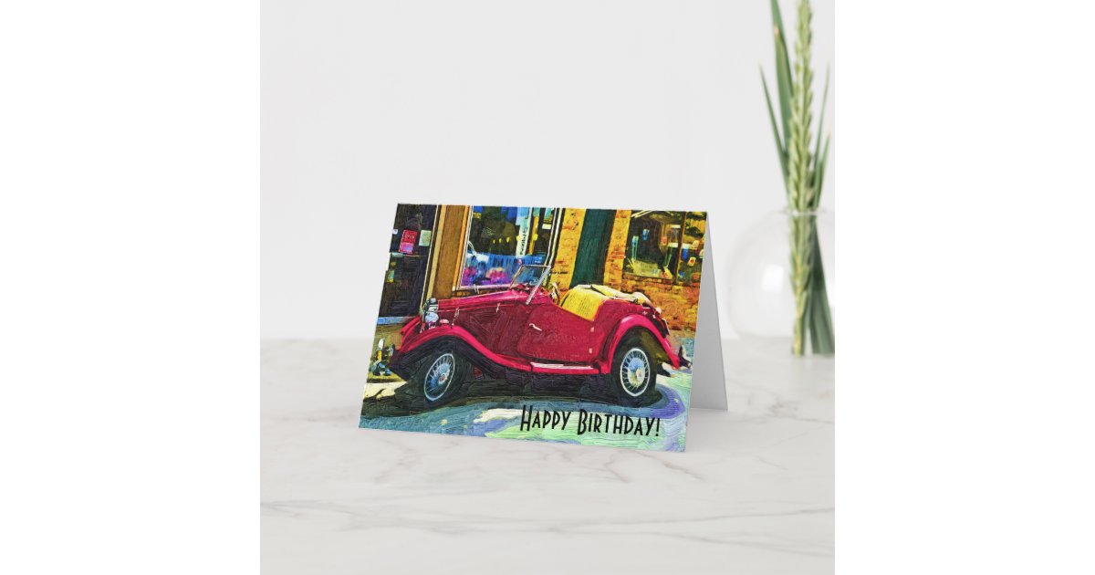 Carte Voiture D Oldtimer De Joyeux Anniversaire Zazzle Be