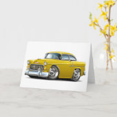 Carte Voiture jaune Chevy Belair 1955 (Fleur jaune)
