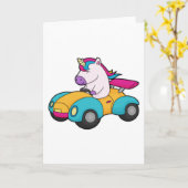 Carte Voiture Licorne (Fleur jaune)