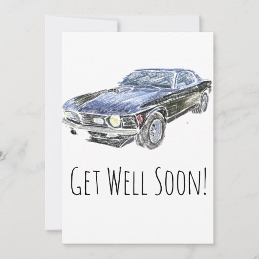 Carte Voiture Musculaire vintage Bien Bientôt (Devant)