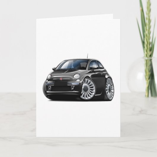 Carte Voiture noire de Fiat 500 (Devant)